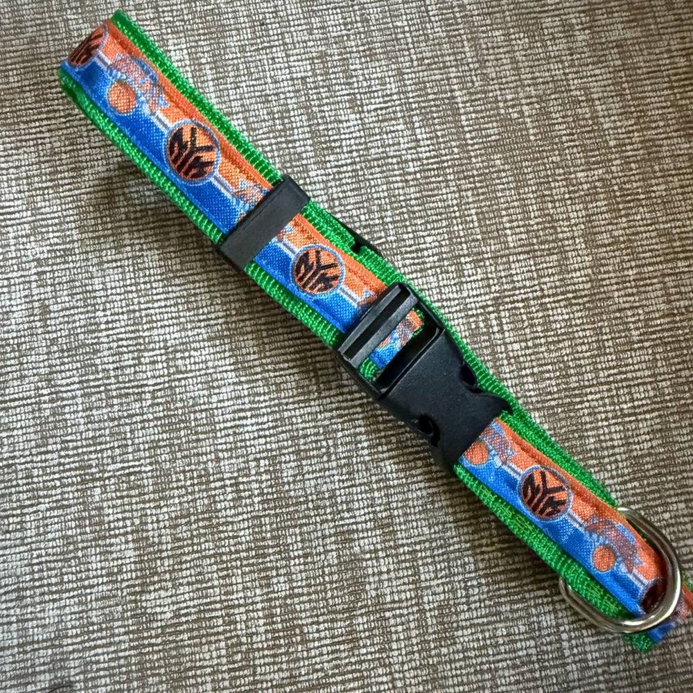 Basketball New York City nyc knicks medium green dog collar cat pet nba